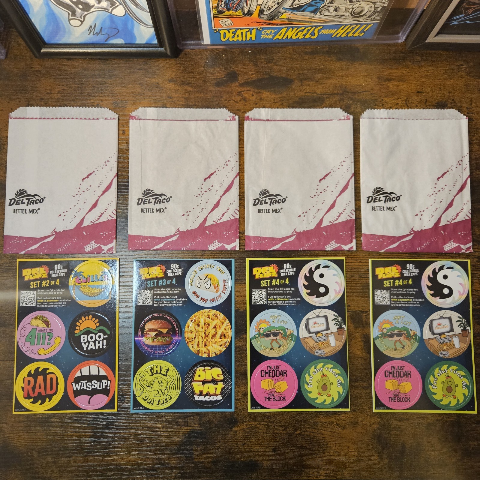 Del Taco Del Flipz Set #2/3/4×2 Pogs Milk Caps Promo 90s Promotional 2026 4 Sets