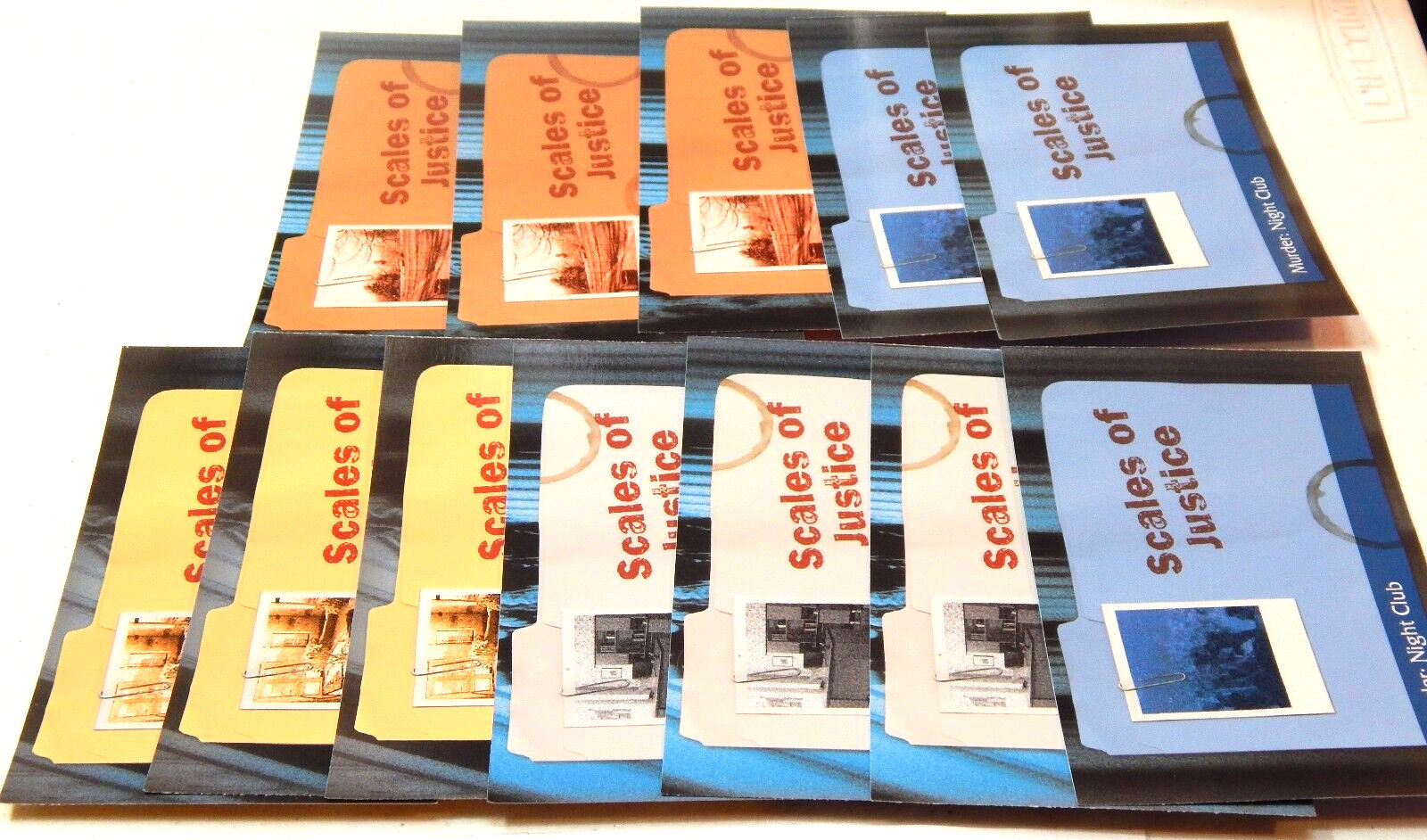 2004 Law & Order Detective Board Game All 12 Scales of Justice Cards Only