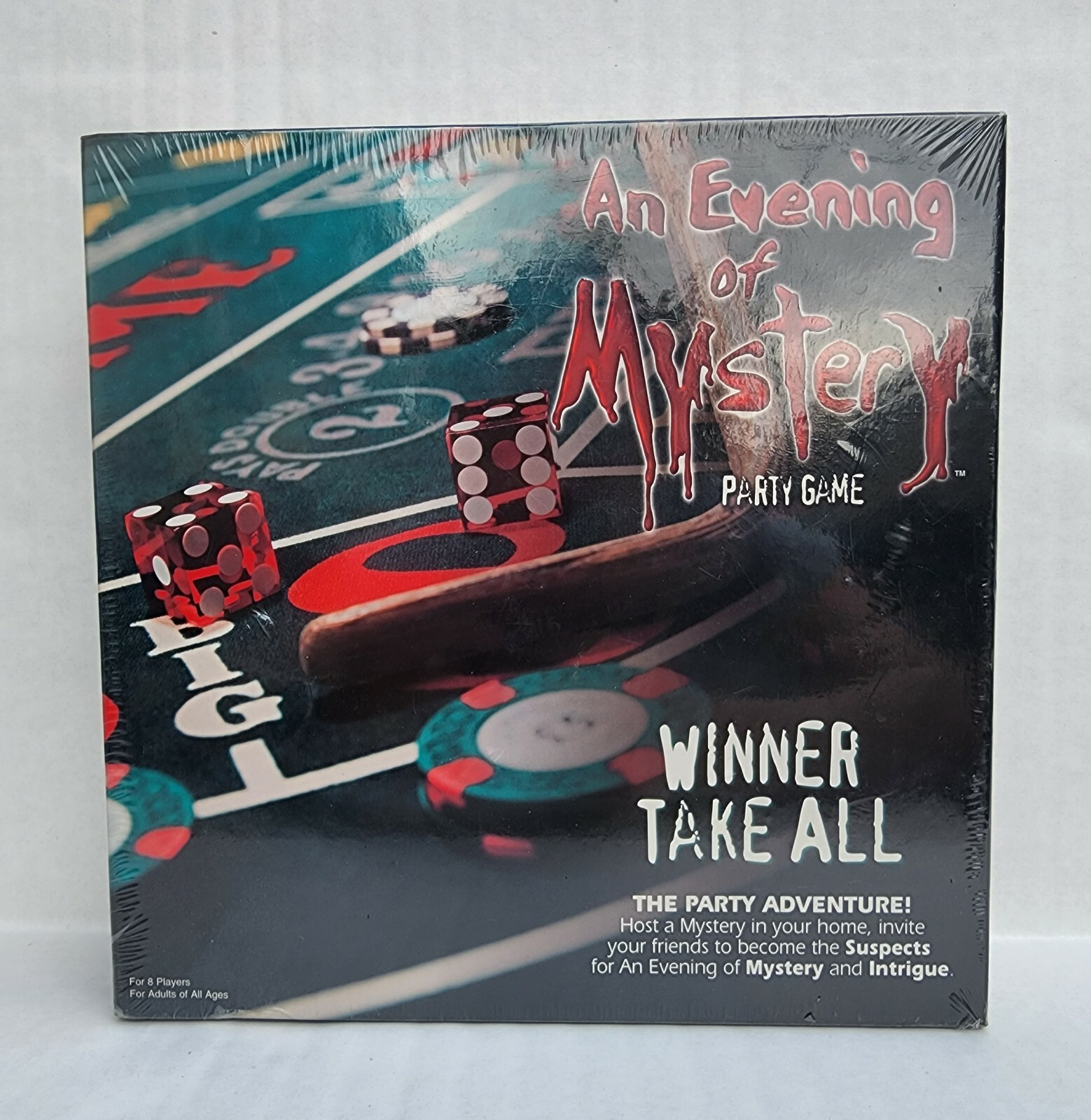 AN EVENING OF MYSTERY – WINNER TAKE ALL – Party Game – 8 Adult Players – NEW