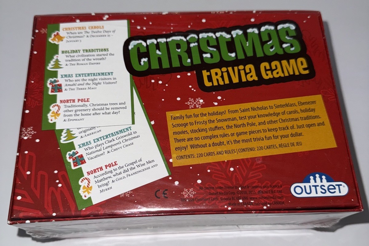 Christmas Trivia Game Ages 12+ A Perfect Ho Ho Holiday Gift by Outset