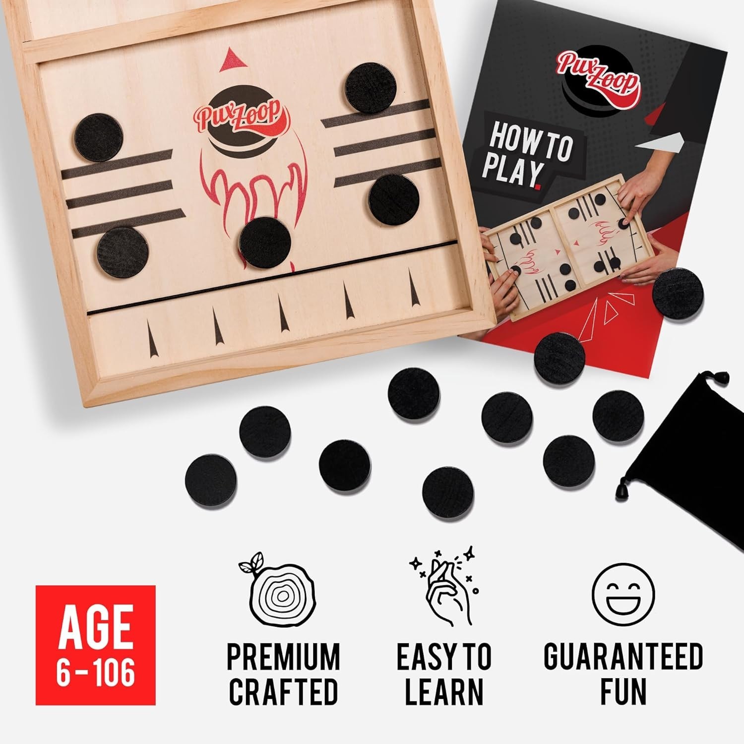 Fast Sling Puck Game – Your Speed and Accuracy with This Fast-Paced Wooden A…