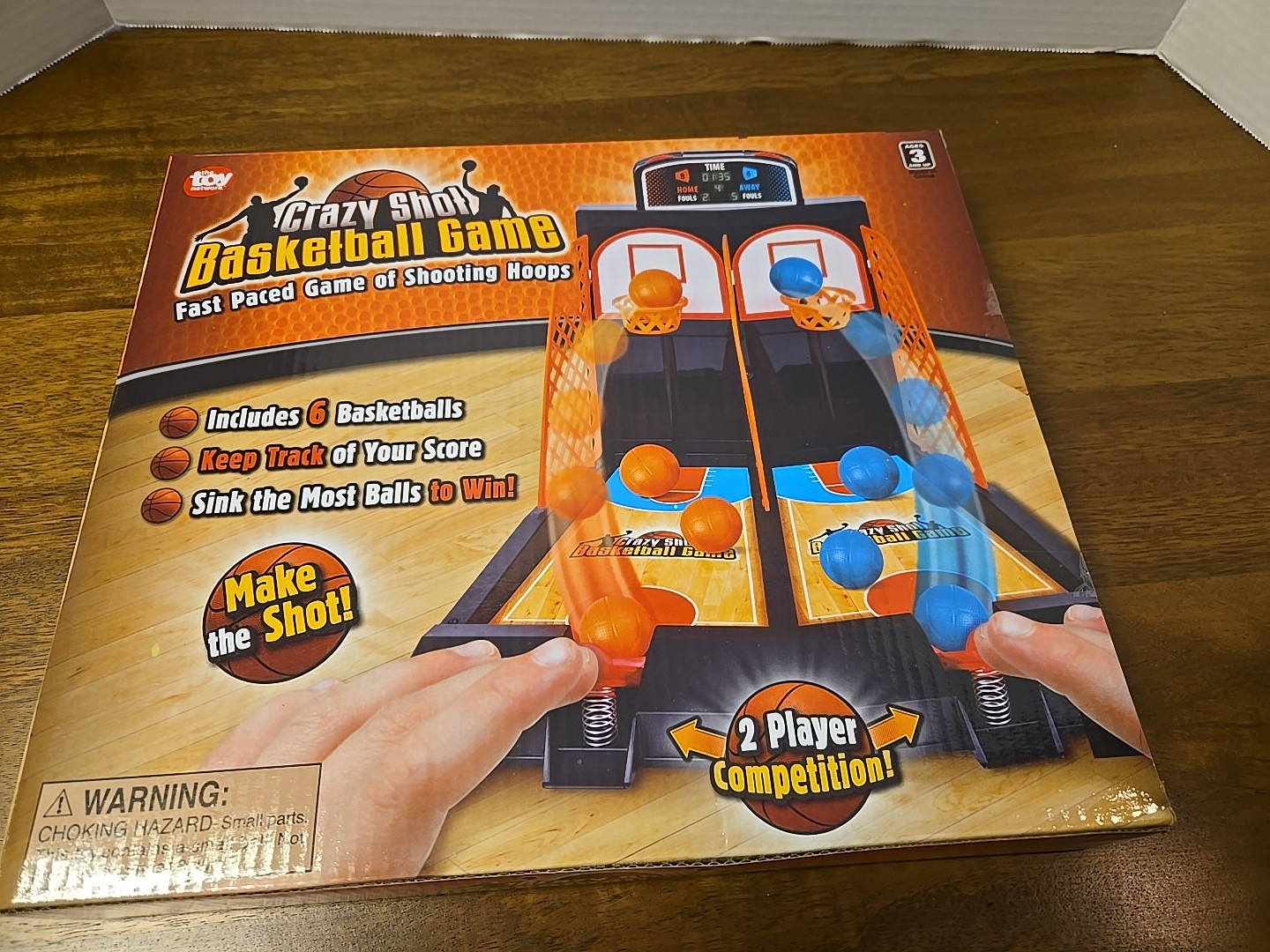 crazy shot basketball game with 3 orange and 3 blue balls