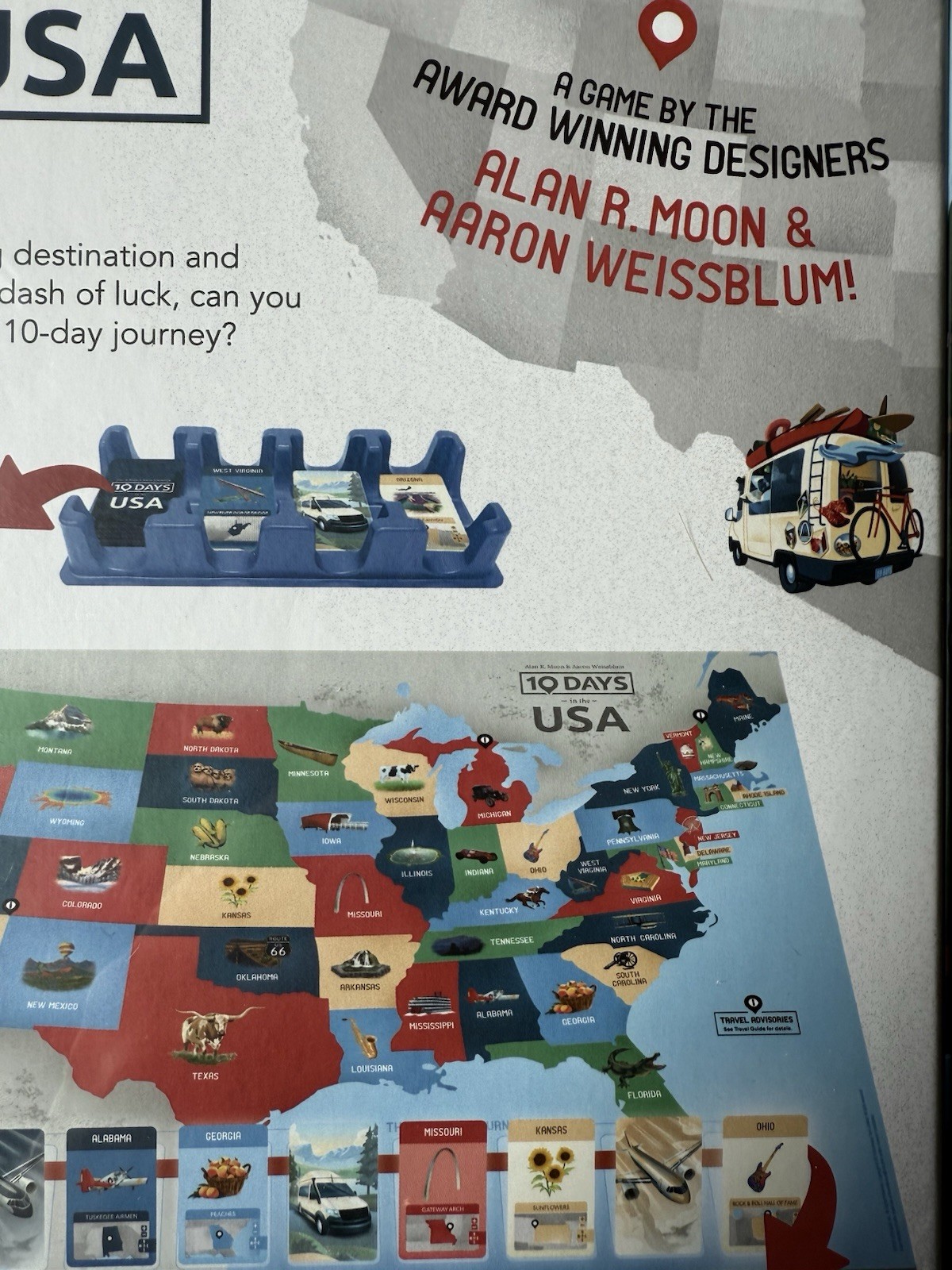 10 Days in The USA Board Game 30 Minutes 2-4 Players Age 8+ The OP Games