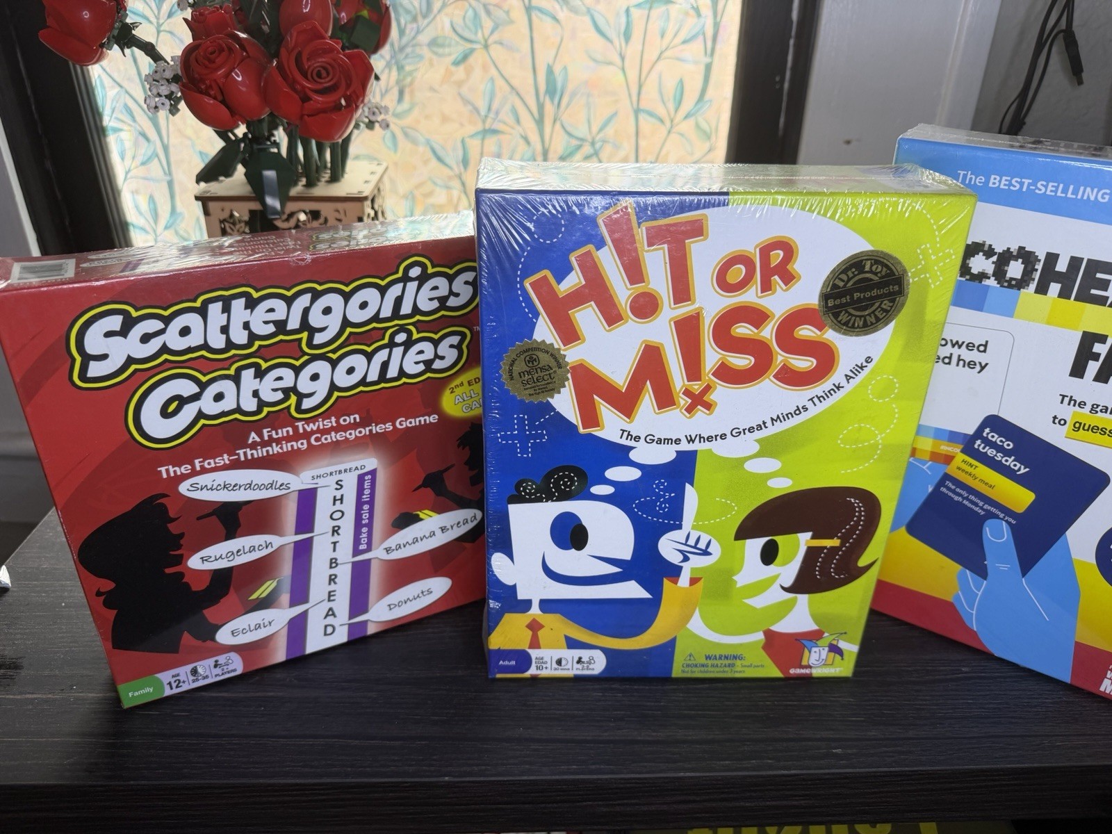NEW Sealed Family Party Game Lot Incohearent Scattergories Hit Or Miss