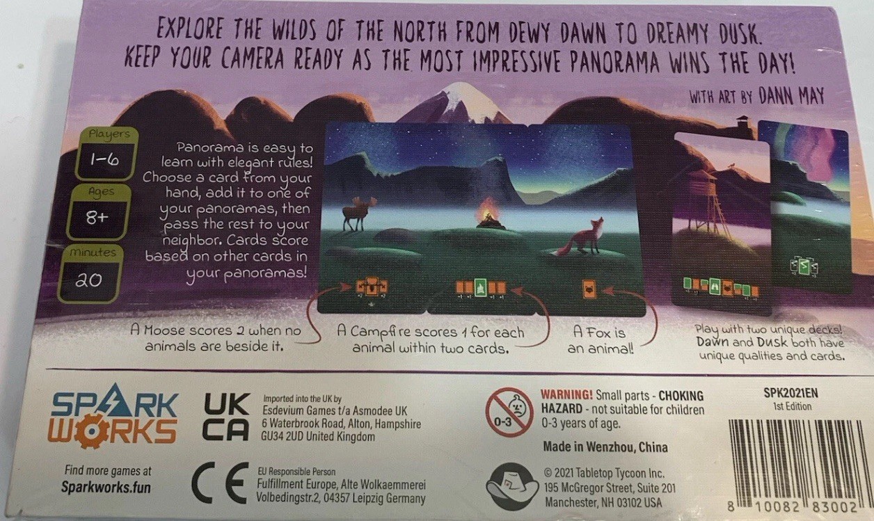 Panorama Card Game By Alex Winter 2021 New In Sealed Box