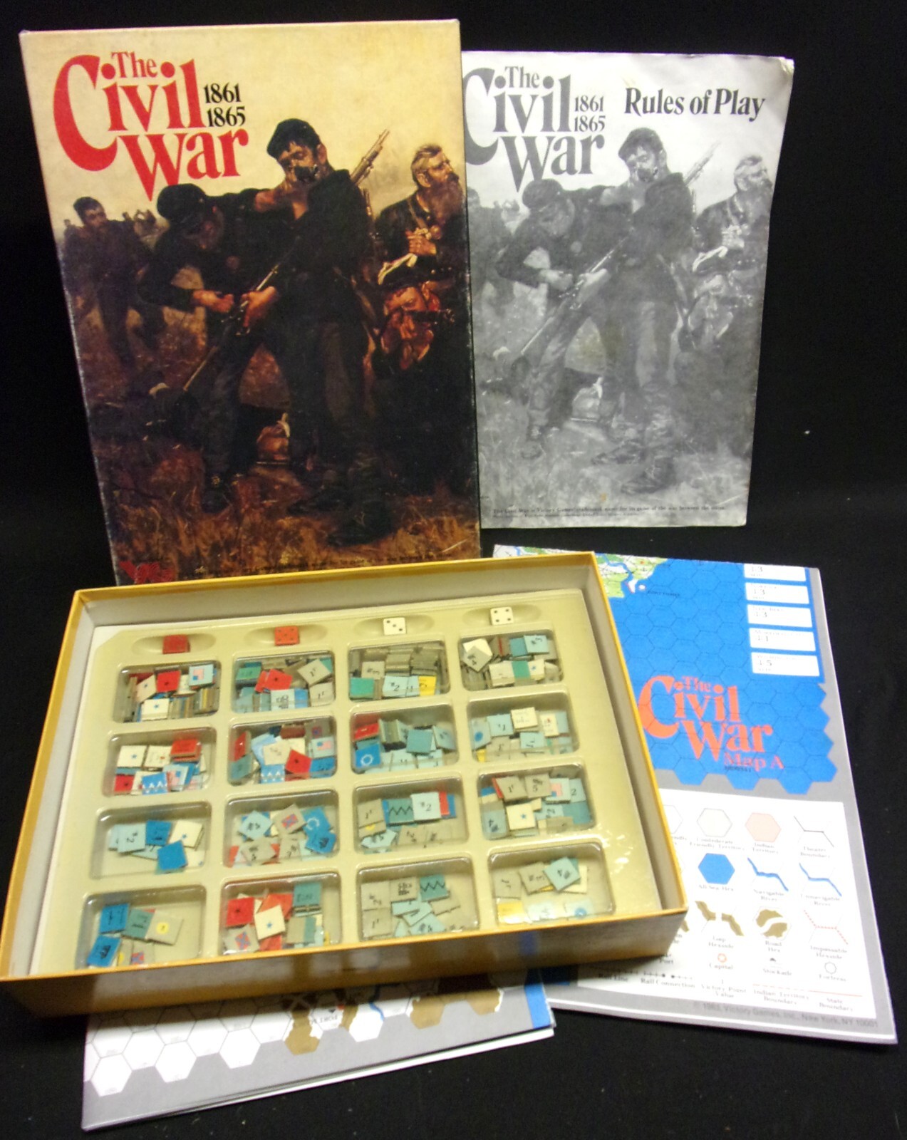 THE CIVIL WAR 1861-1865 by Victory Games::Open Box::©1983