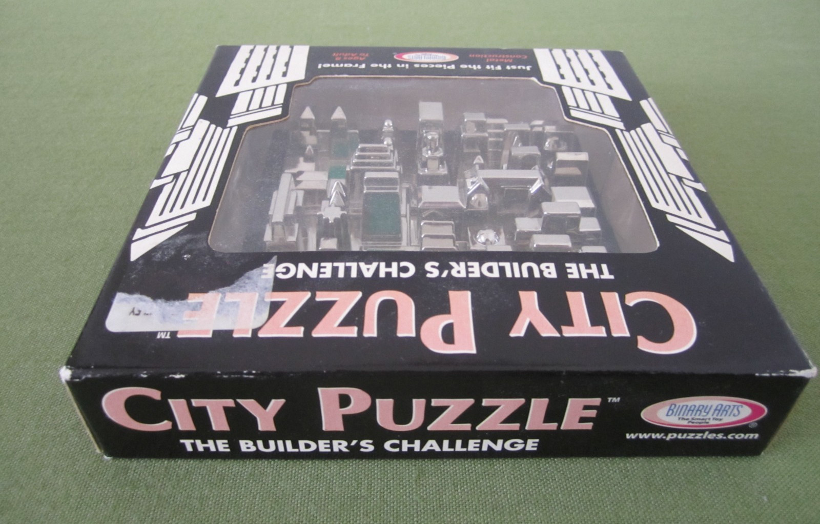 Vintage 2002 Binary Arts CITY BUILDERS CHALLENGE Metal Puzzle Desk Toy Complete
