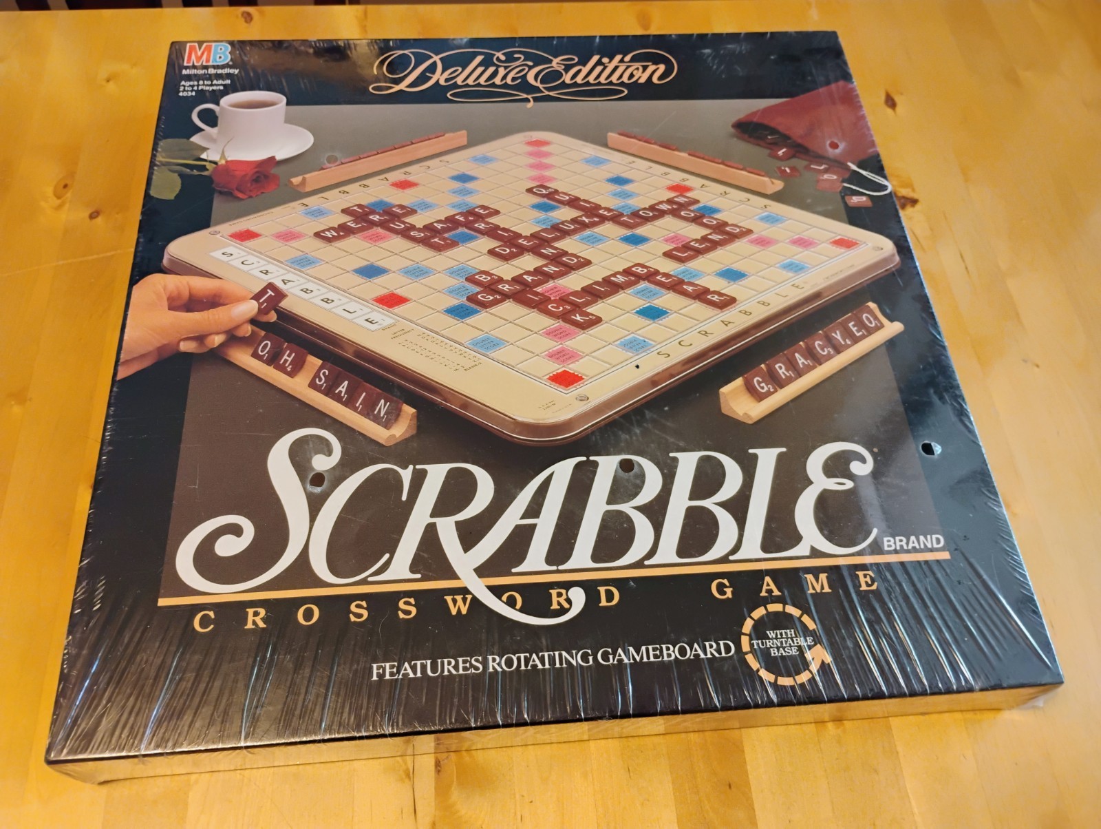 Scrabble Deluxe Edition Rotating Turntable Game Board 1989 Crossword SEALED NEW