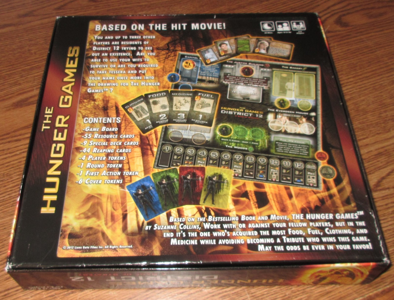 THE HUNGER GAMES District 12 Strategy Board Game Wizkids NECA Used GUC Strategy
