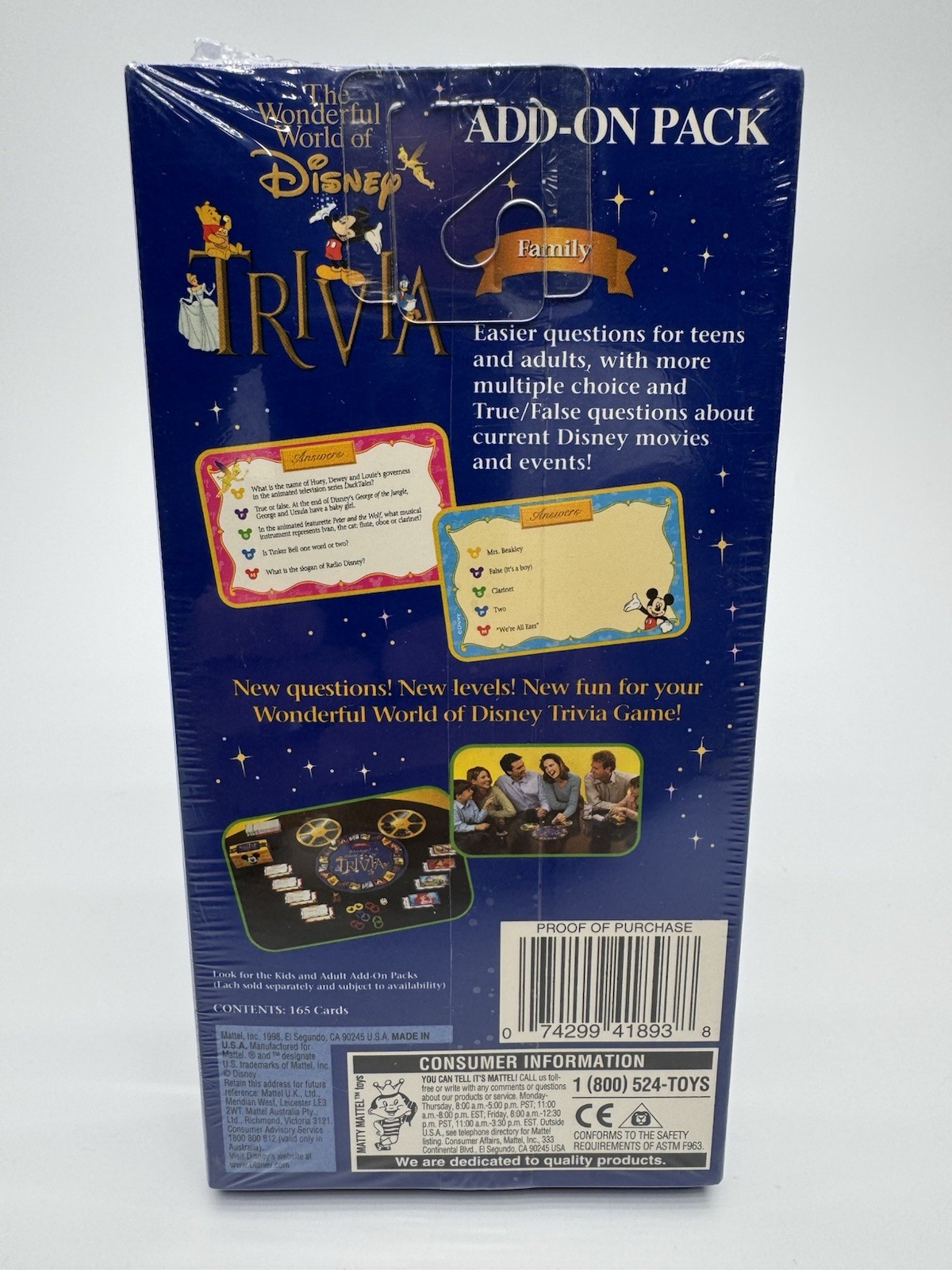 The Wonderful World of Disney Trivia Game “Family/Adult” Add-On Packs New Sealed