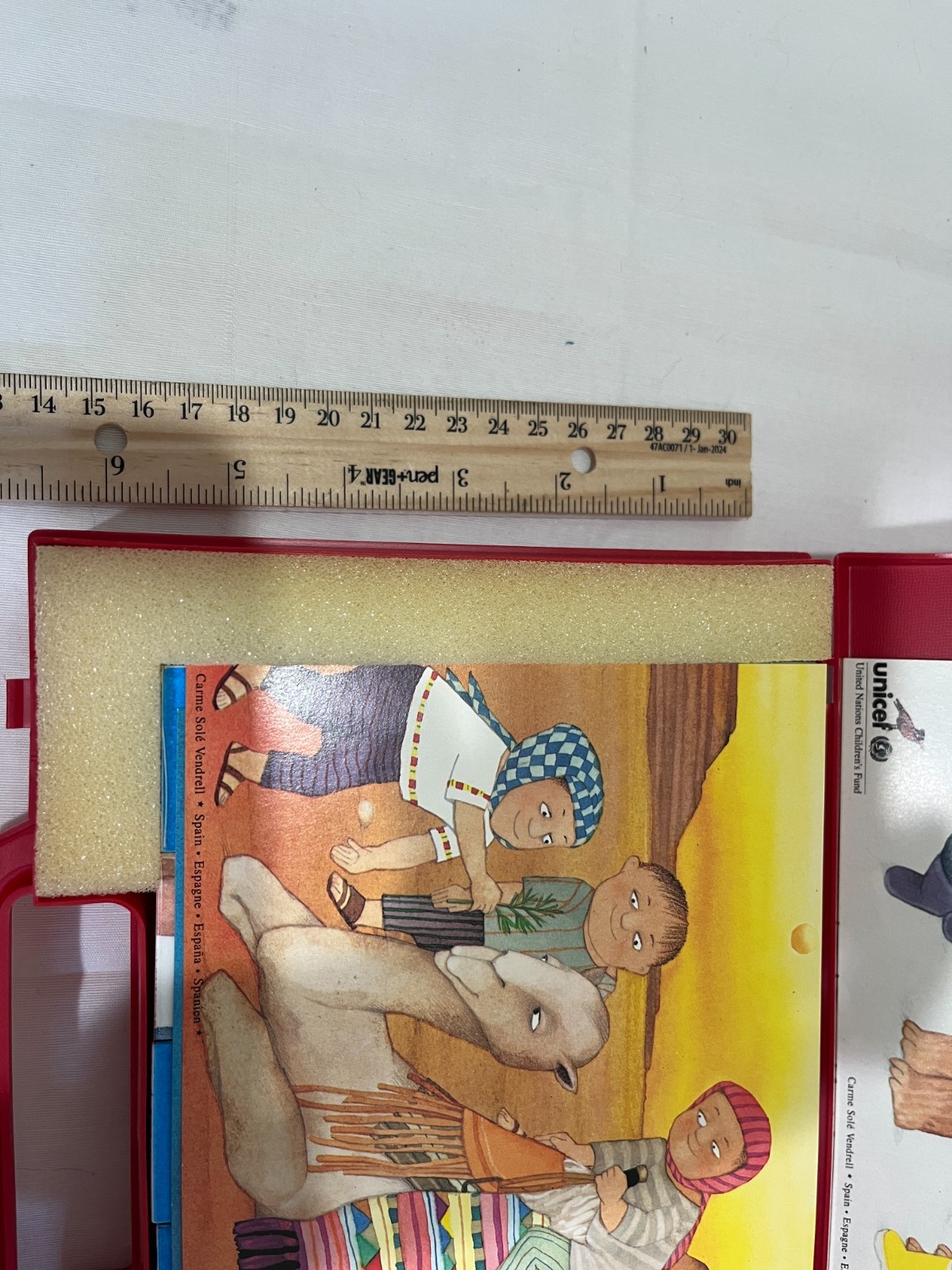Rare Vtg UNICEF 20 Cube Puzzle Game Camel Tiger Zebra Bear Seal Dolphin Case