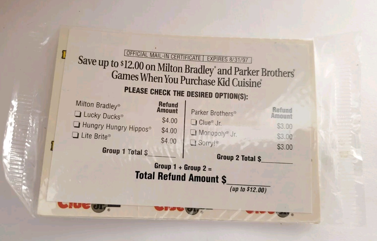 RARE Kid Cuisine Super Fun KC’s Matching Card Game Hungry Hippos Monopoly Clue