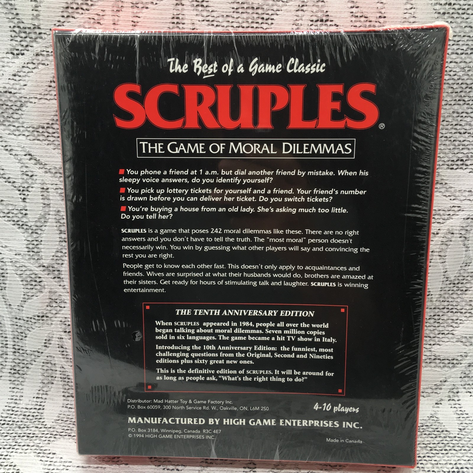 1994 The Best of A Question of SCRUPLES 10th ANNIVERSARY EDITION. SEALED NEW