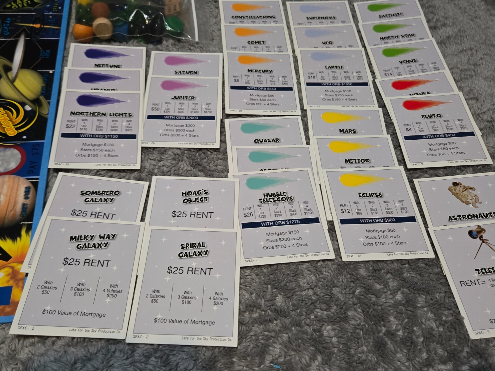 Spaceopoly Property Trading Board Game by Late For The Sky 100% COMPLETE