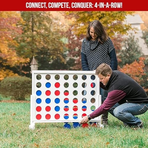 Bolaball 4 in a Row Giant Outdoor Game – 1.8 Ft Jumbo Yard Game for Adults &