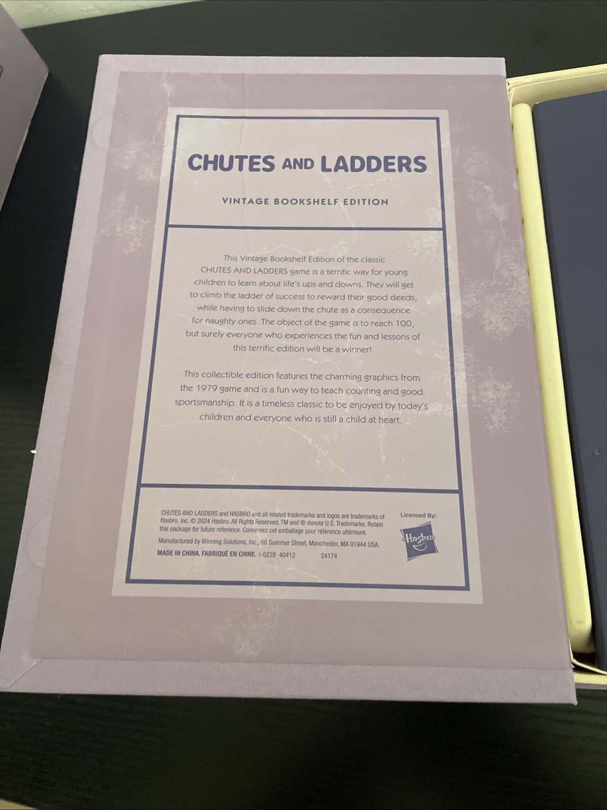 WS Game Company Chutes and Ladders Vintage Bookshelf Edition Board Game