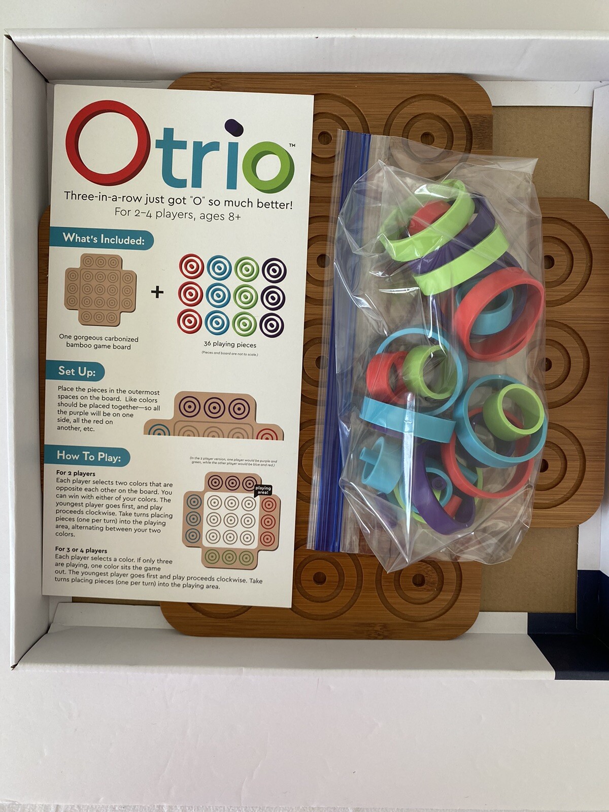 Otrio Wooden Board Game Complete Marbles Brain Workshop Complete Tic Tac Toe Fun