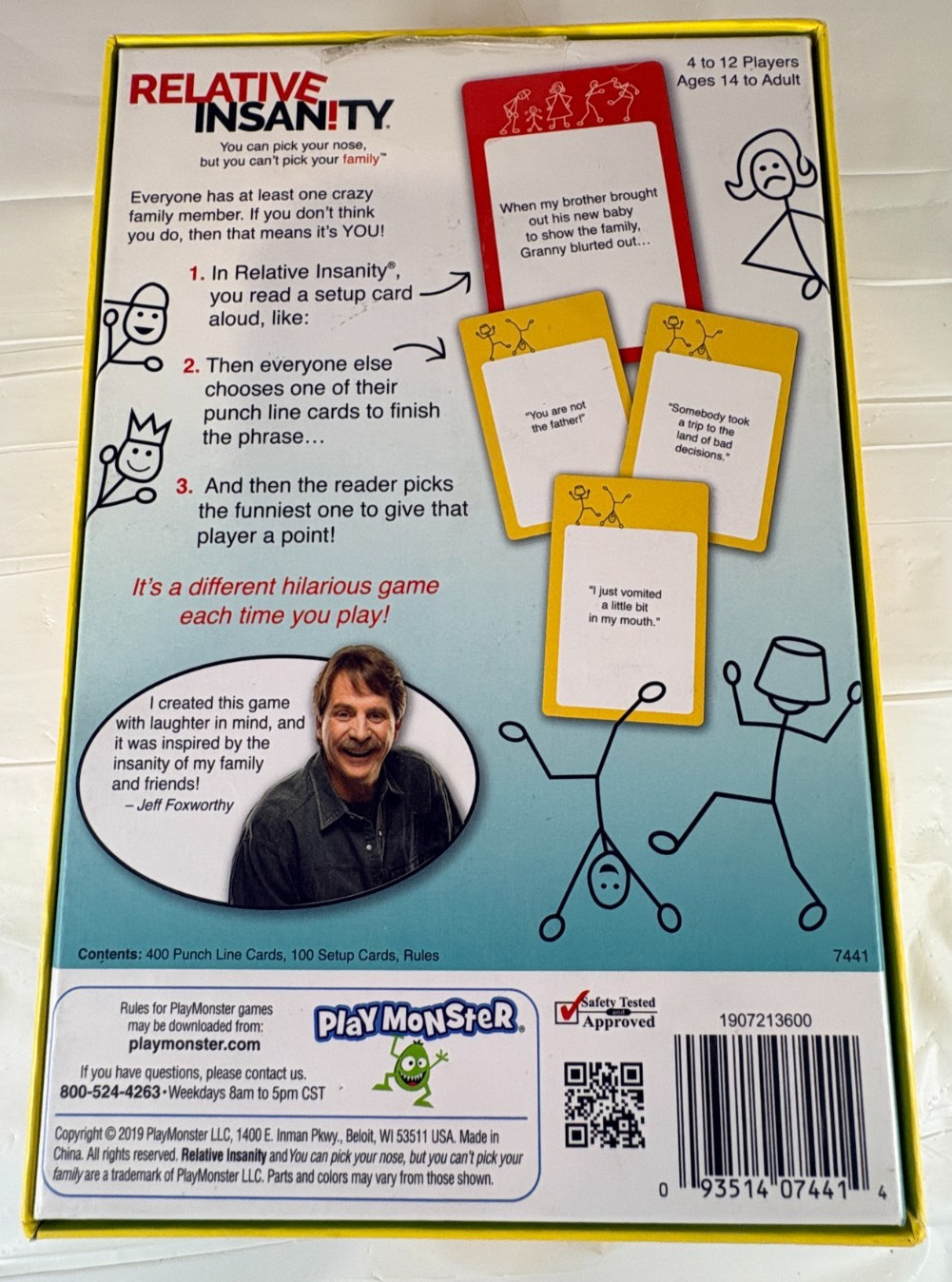 Relative Insanity Card Game PlayMonster Jeff Foxworthy Board Complete