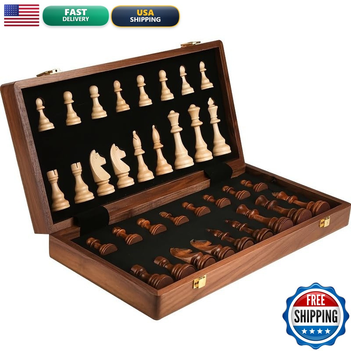 Strategyify 15 Folding Walnut Chess Set – Chess Board For Adults