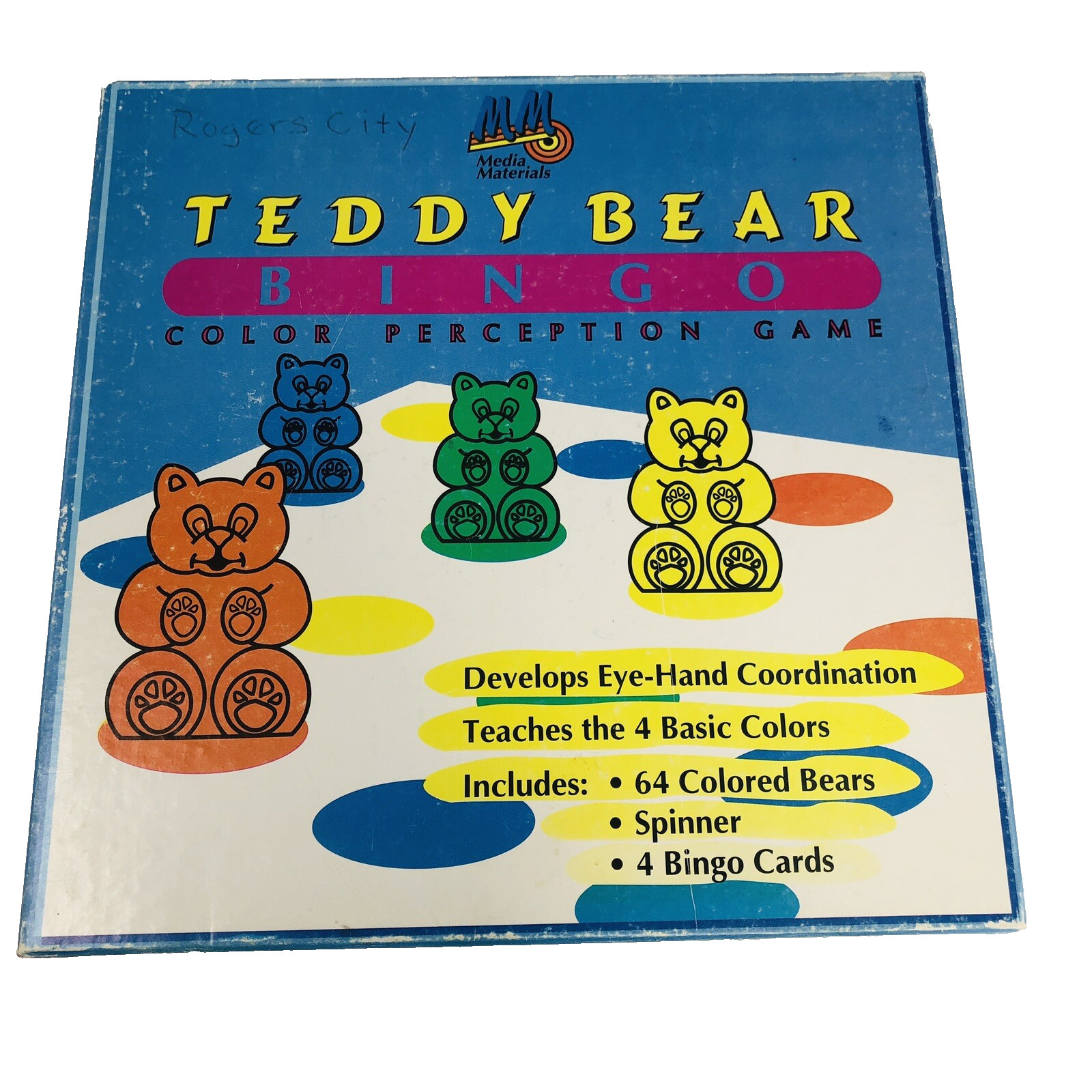 TEDDY BEAR BINGO Color Perception Game Teacher Parent Aid Eye Hand Coordination