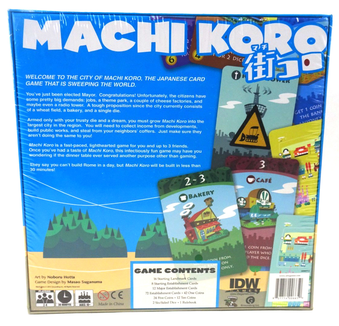 MACHI KORO Japanese City Building Card Strategy Game (English) IDW Games SEALED