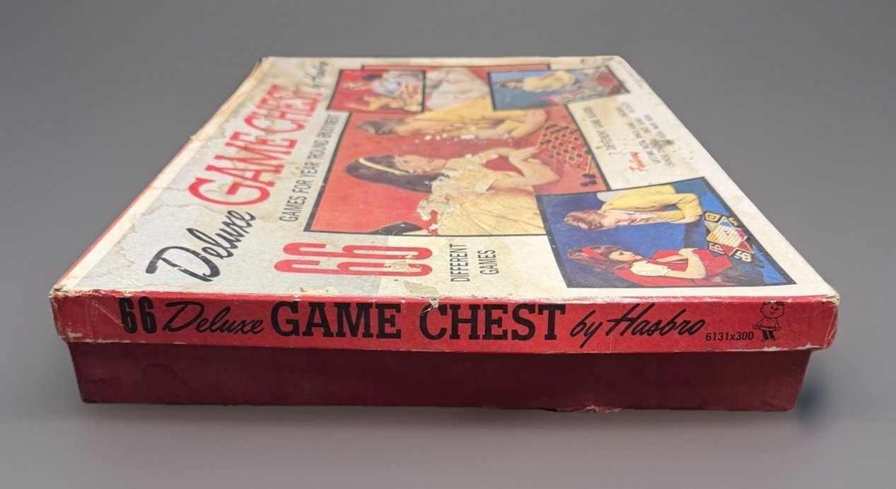 Vtg 1950s Hasbro Deluxe Game Chest 66 Games Complete Boards Unused