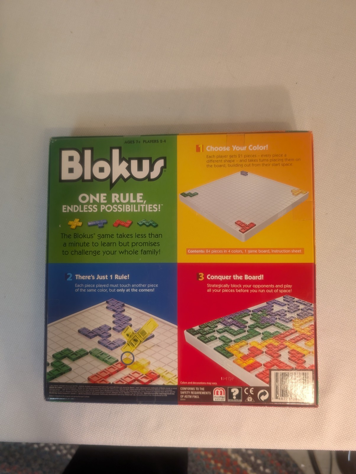 Mattel Blokus Educational Strategy Board Game Opened Box New Never Played Mint