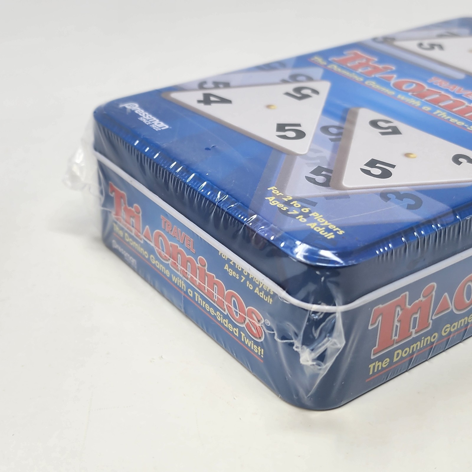 Pressman Travel Tri-Ominos Tin Game Factory Sealed 2017 Triangle Domino Game NEW