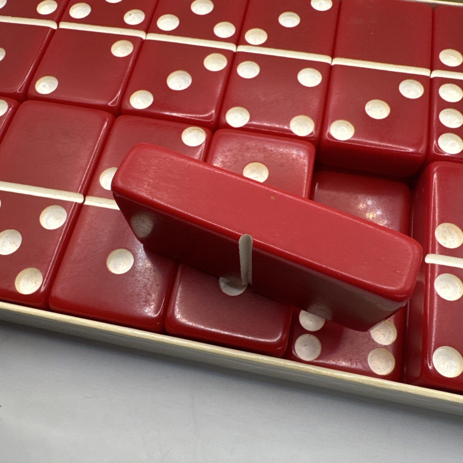 Super Thick Jumbo Size Giant Face Marblelike Dominoes (Red) By Puremco No.1632
