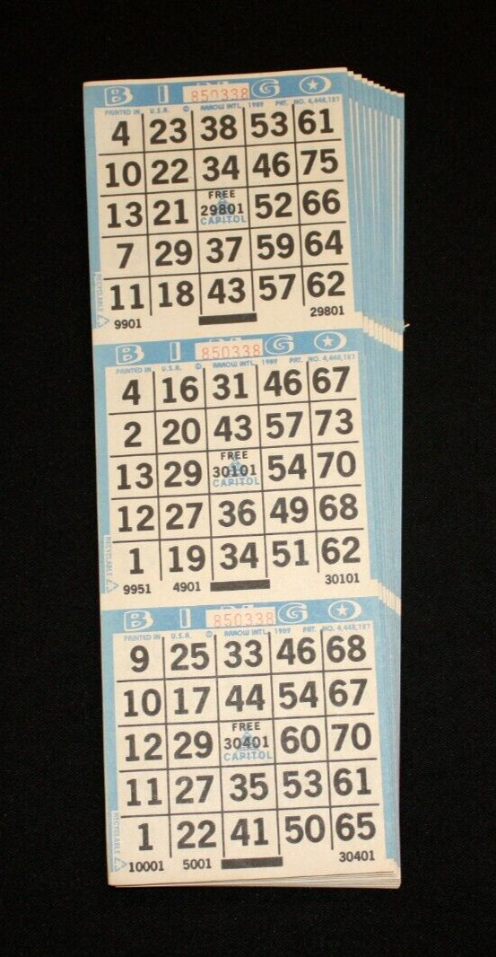 BINGO PAPER Cards sheets 3 on 11 Blue Border – 10 pack