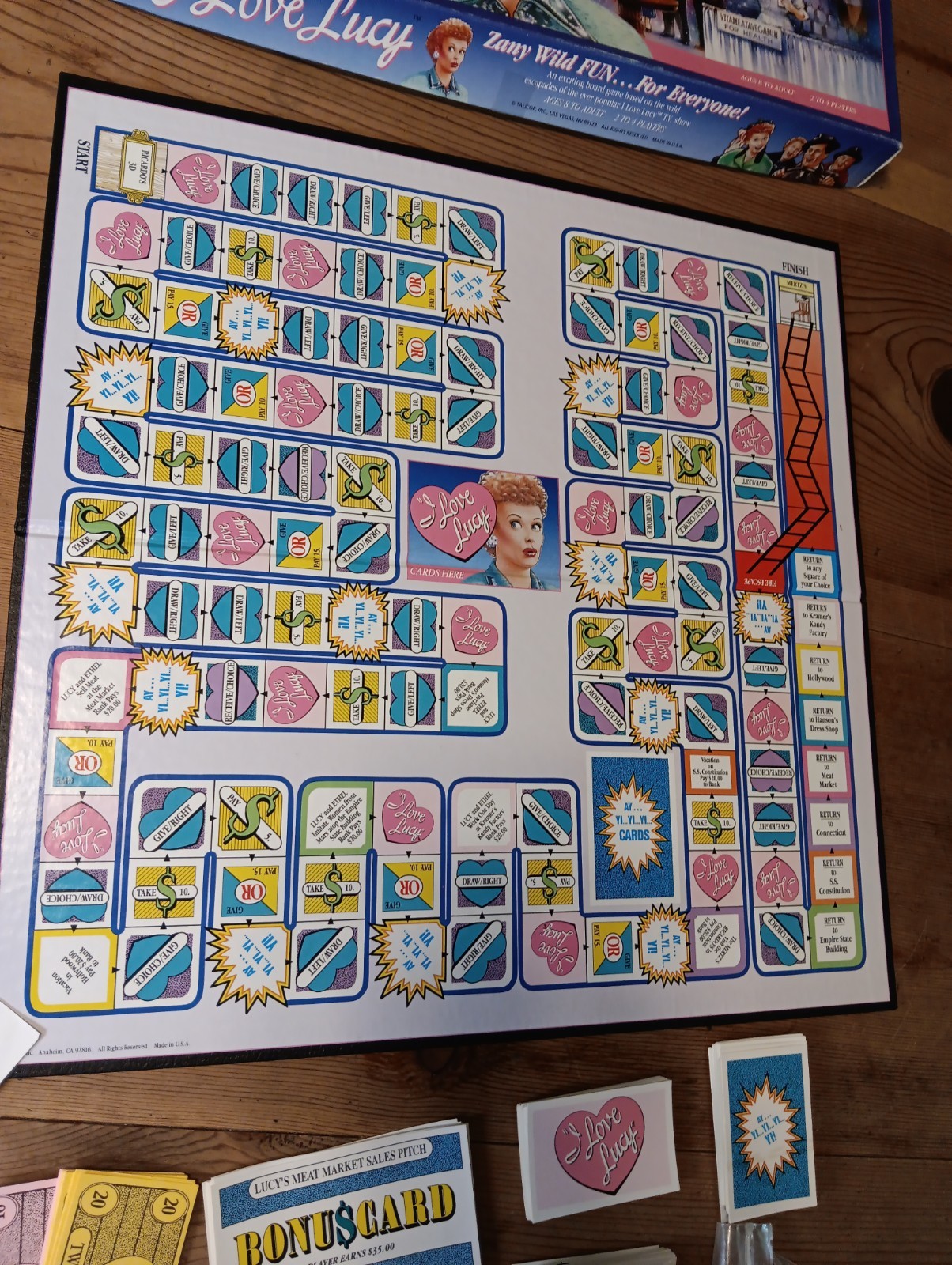 Vintage The I Love Lucy Board Game Complete Talicor 1990 TV Show Lucille Ball