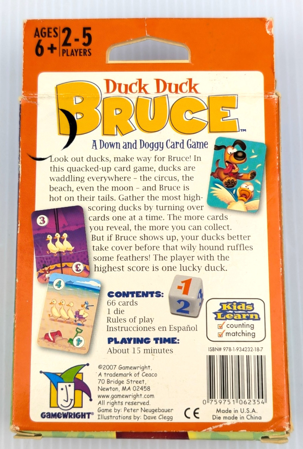 Duck Duck Bruce Card Game 100% COMPLETE 2007 Gamewright Dr Toy Award Winner