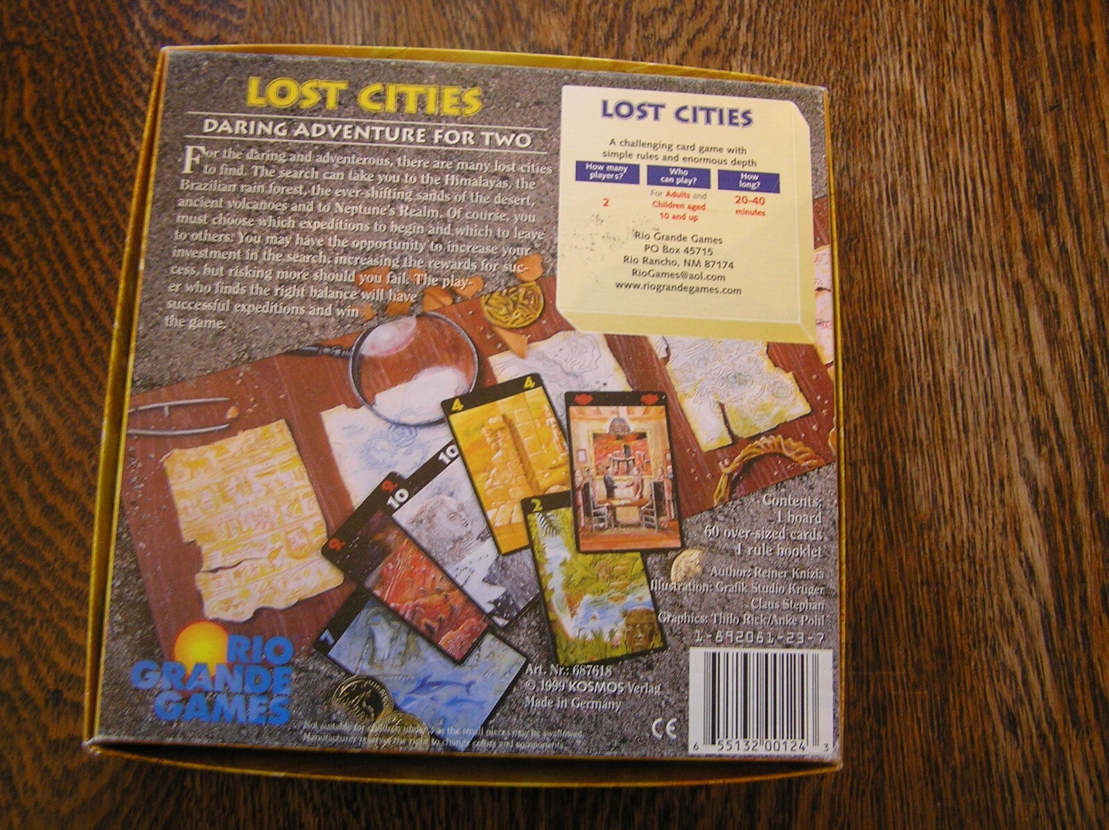 1999 Rio Grande Games Reiner Knizia’s LOST CITIES Daring Adventure For 2 Age 10+