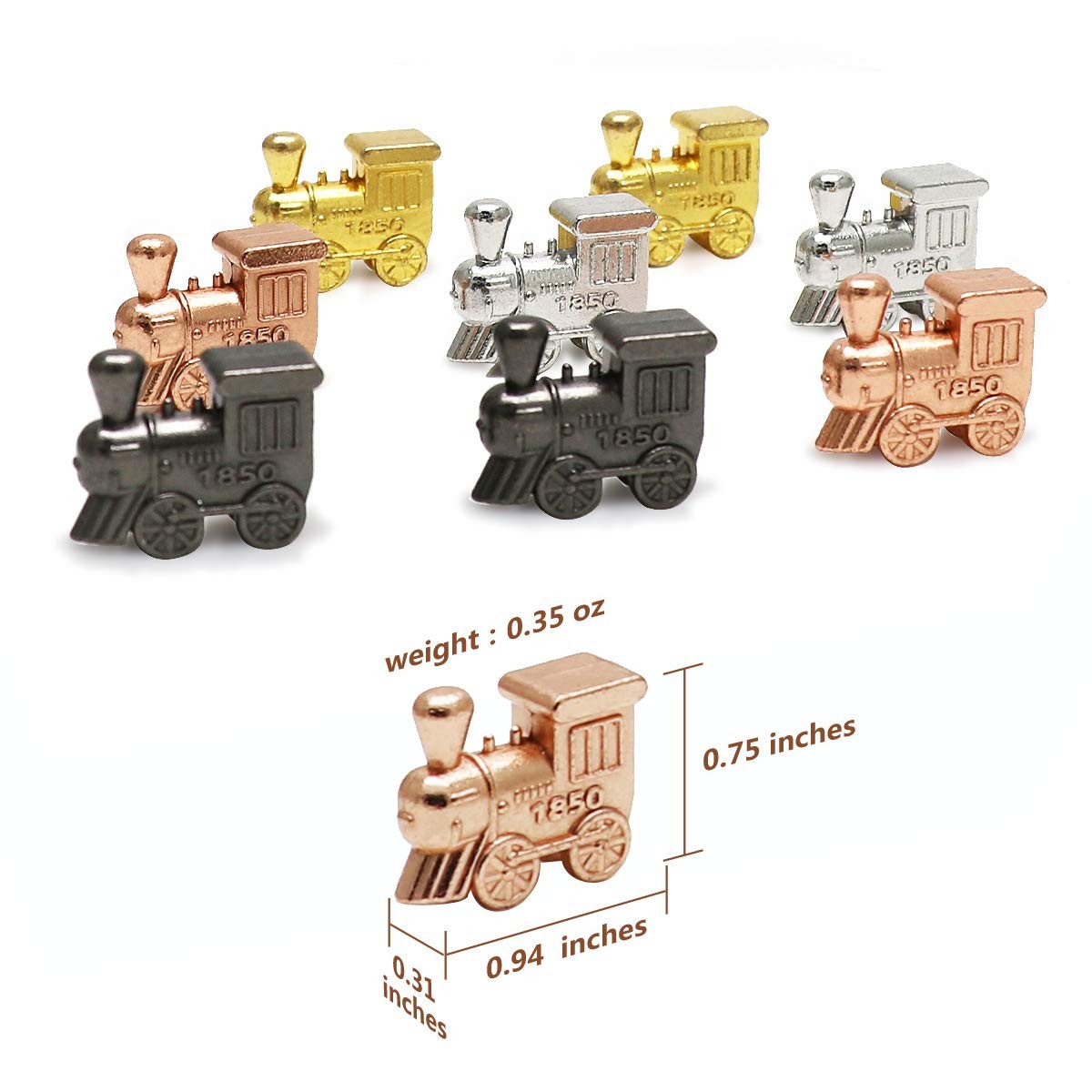 Exqline Mexican Train Dominoes Accessories 6.8 x 8.8 x 1.5 inches, White Set