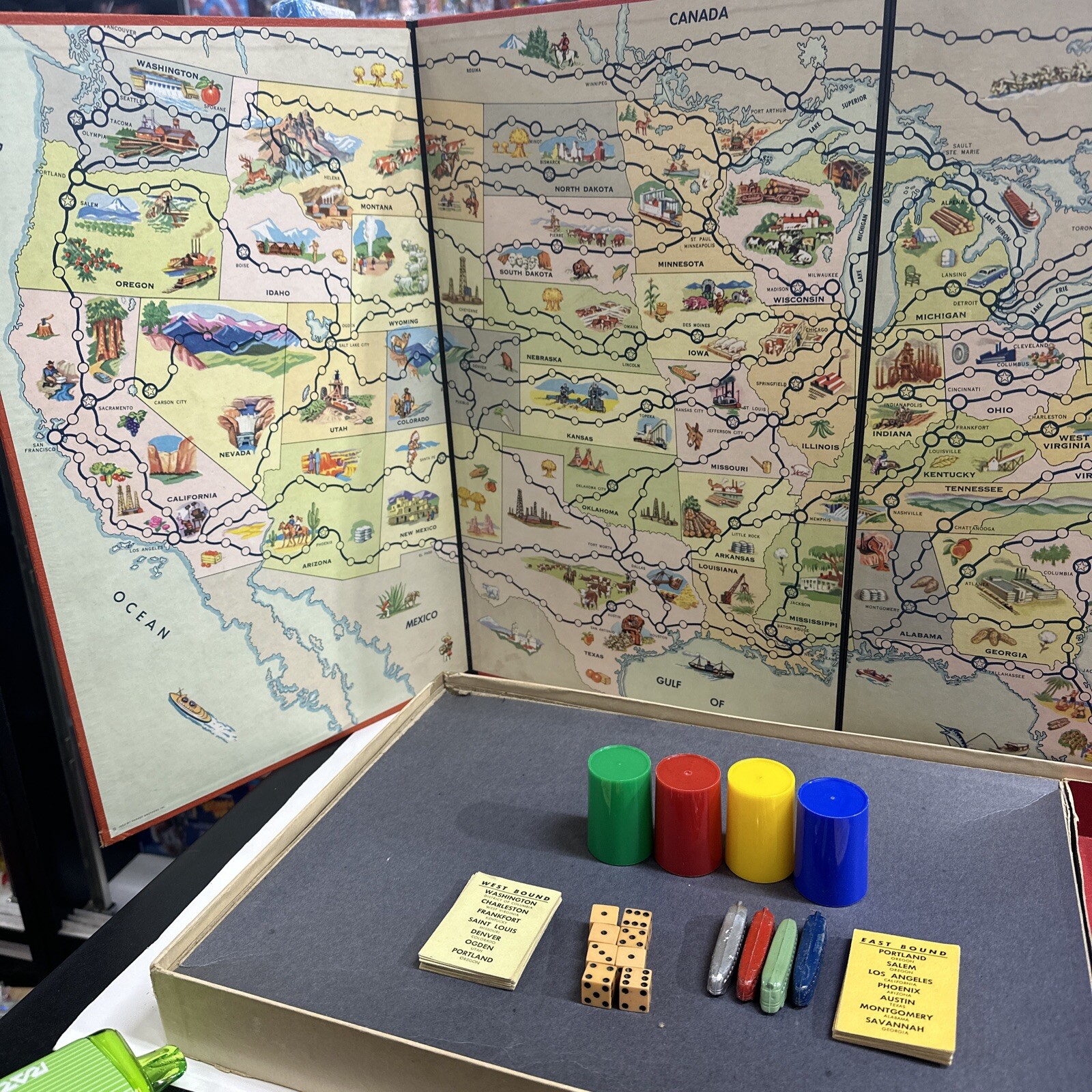 1952 Second Edition Across The Continent Board Game Parker Brothers Complete