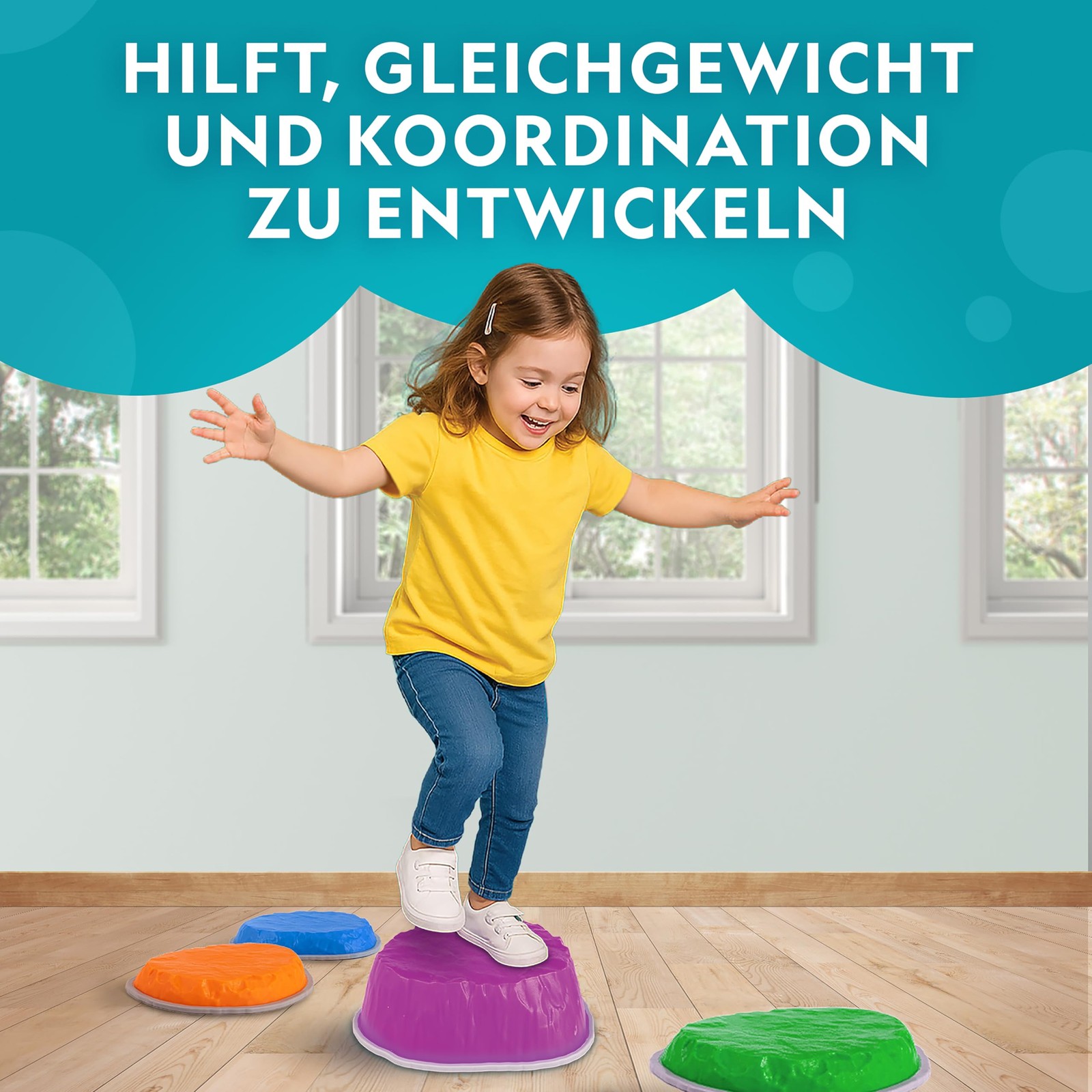National Geographic Kids Jumbo Balance Stones – 12 Non-Slip Balancing Stones…