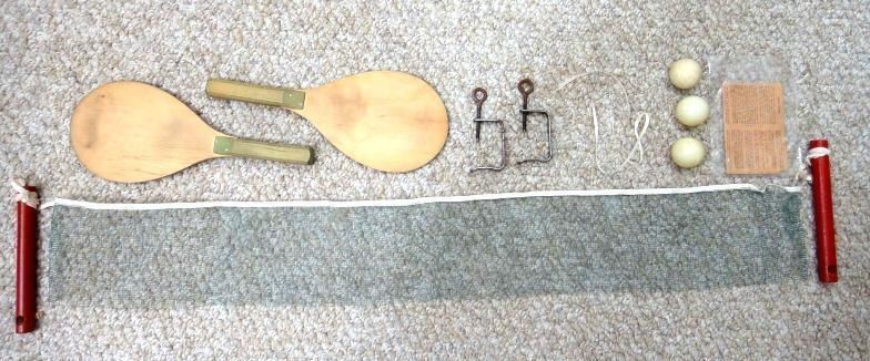 vintage TABLE TENNIS GAME gold medal TRANSOGRAM CO Japan rules england net balls