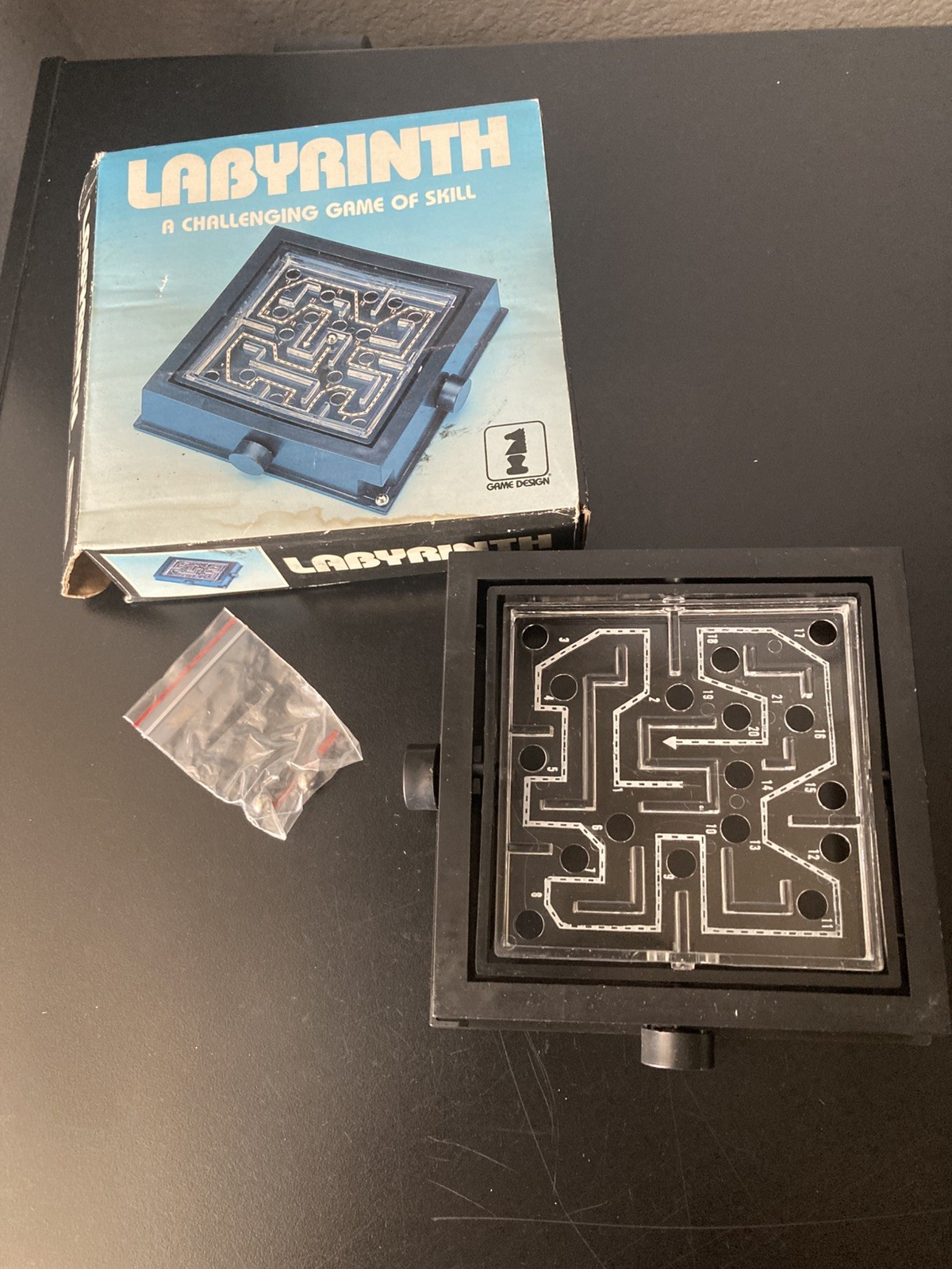 Vintage 80s Labyrinth Game Marble Maze No. L-60 1985 Game Design 