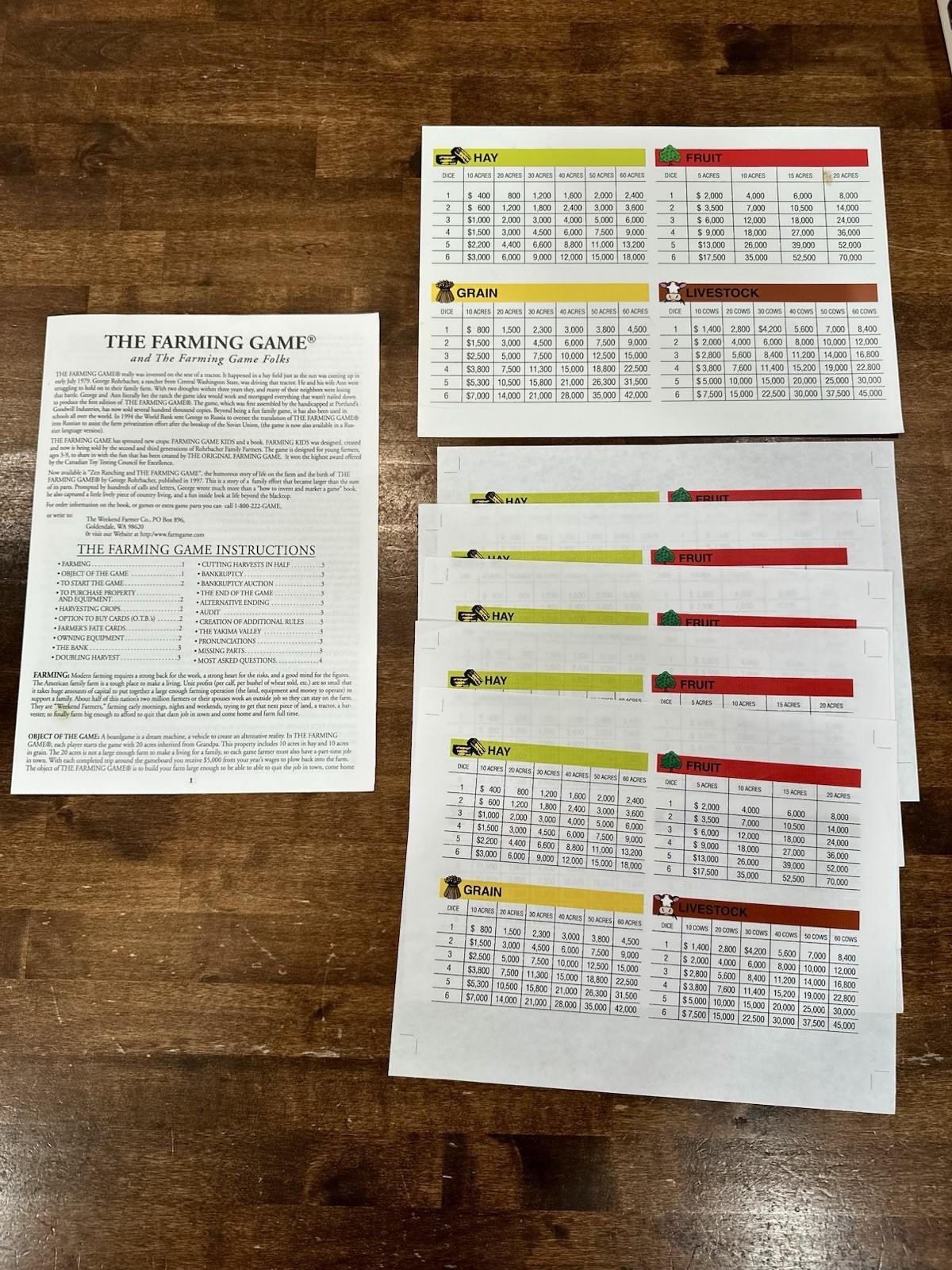 1996 The Farming Game, Harvest the Fun! Weekend Farmer Board Game COMPLETE