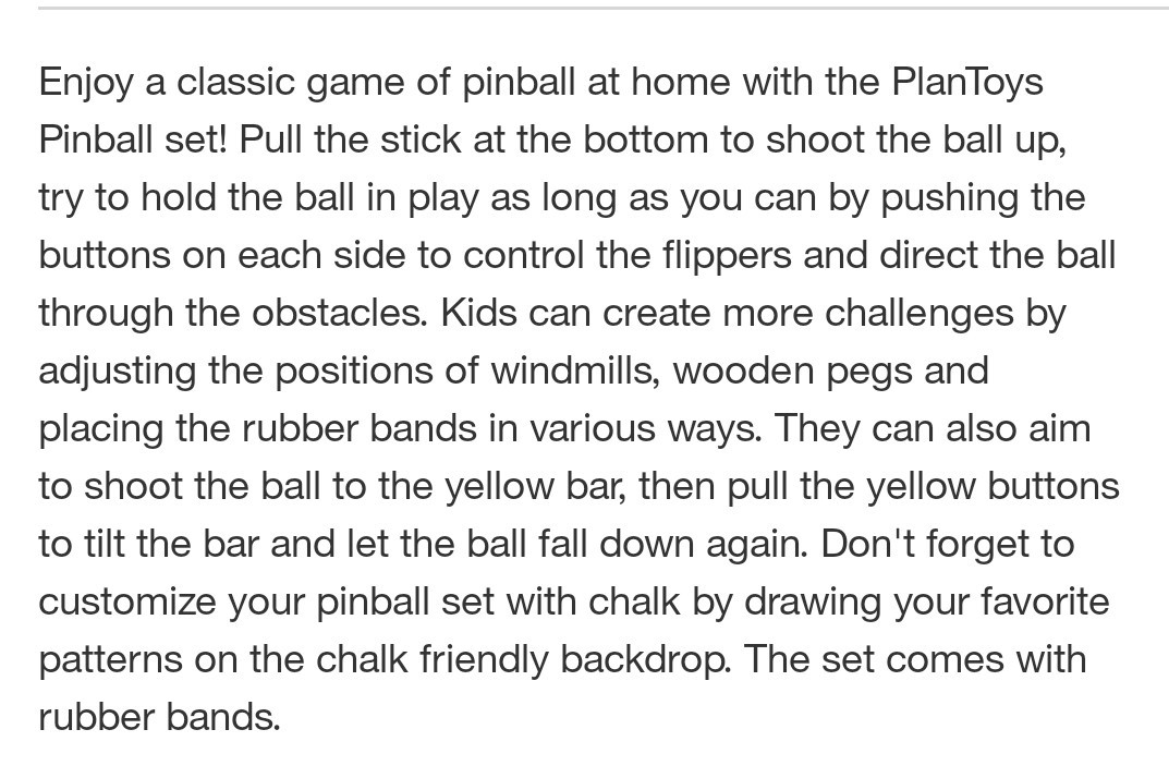 Plan Toys Pinball Ages 3+ 1 player Sustainable Wooden Montessori STEAM Perfect