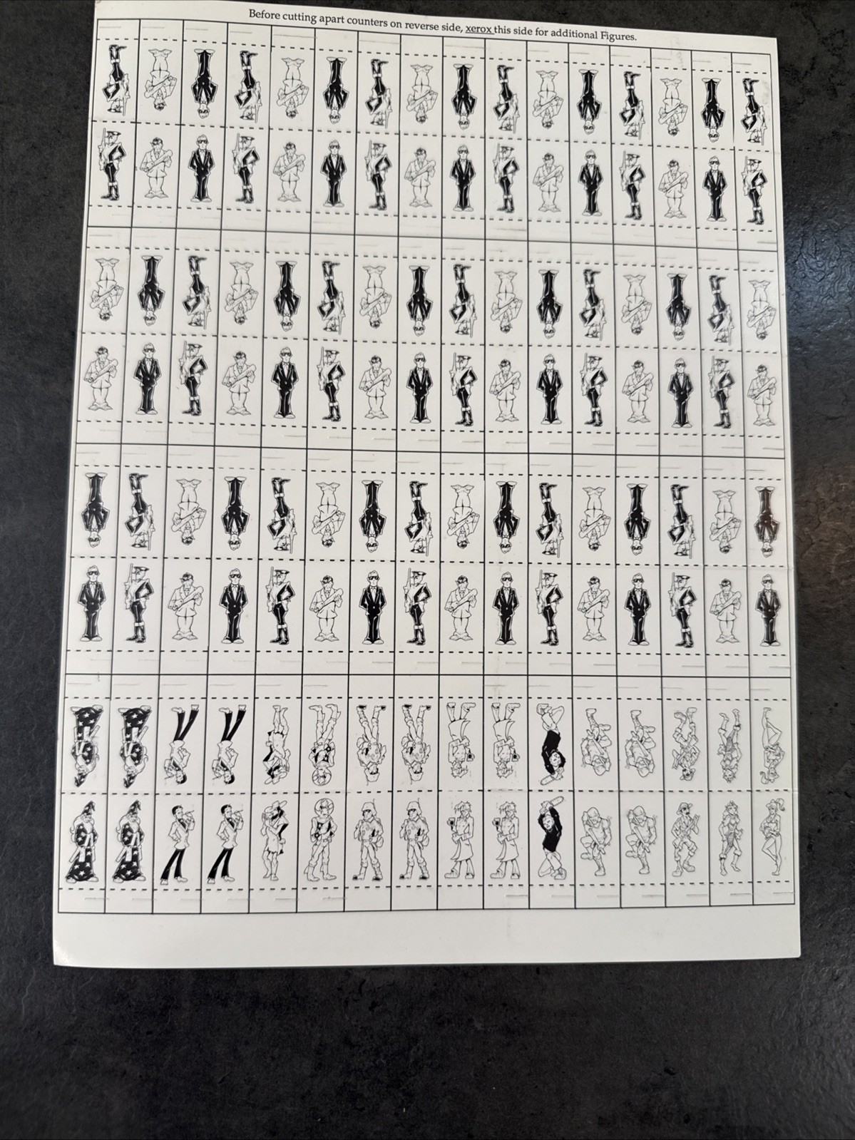 Unknown 1980s/90s RPG Game Unpunched Counter Sheet