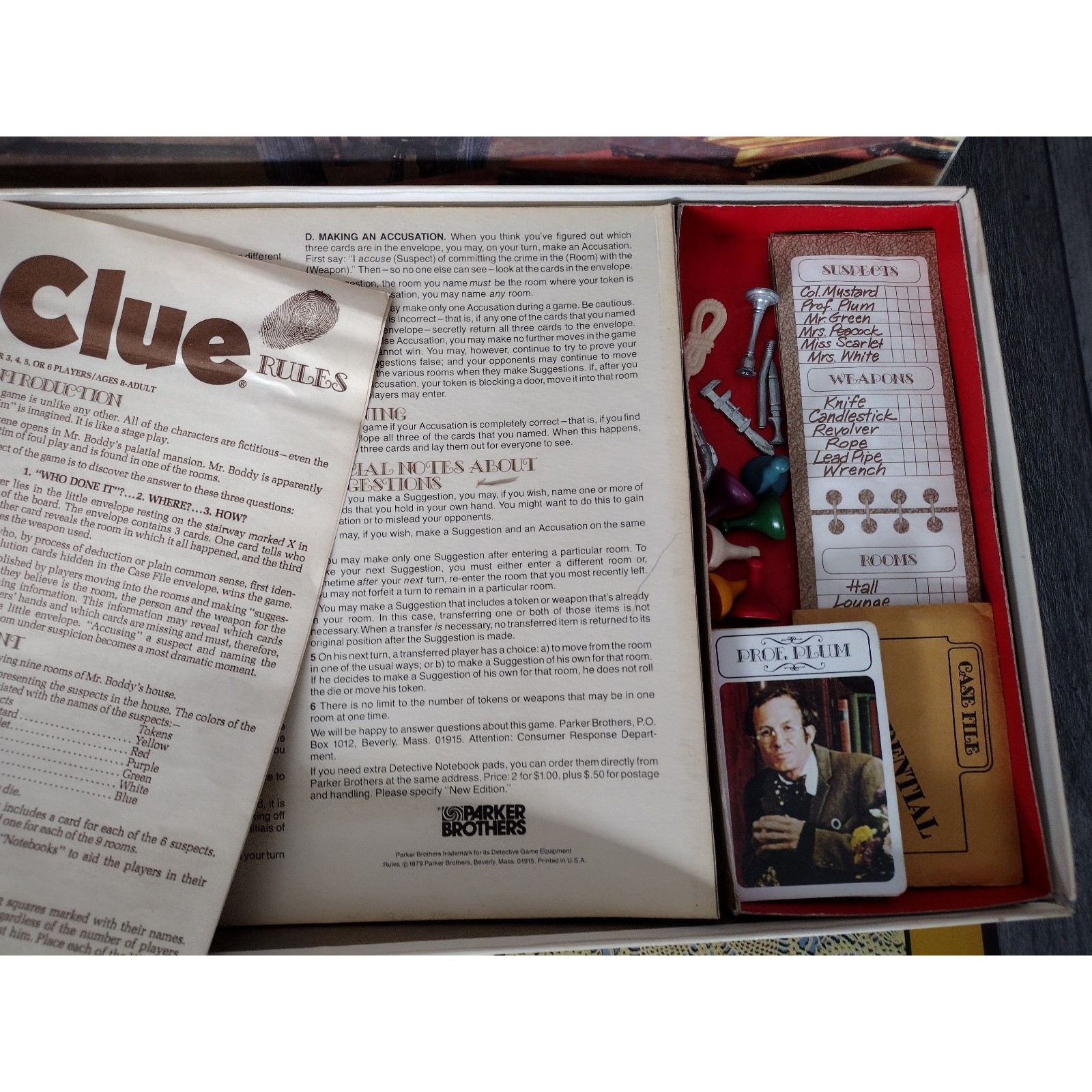 VTG 1979 Clue Board Game by Parker Brothers – Complete