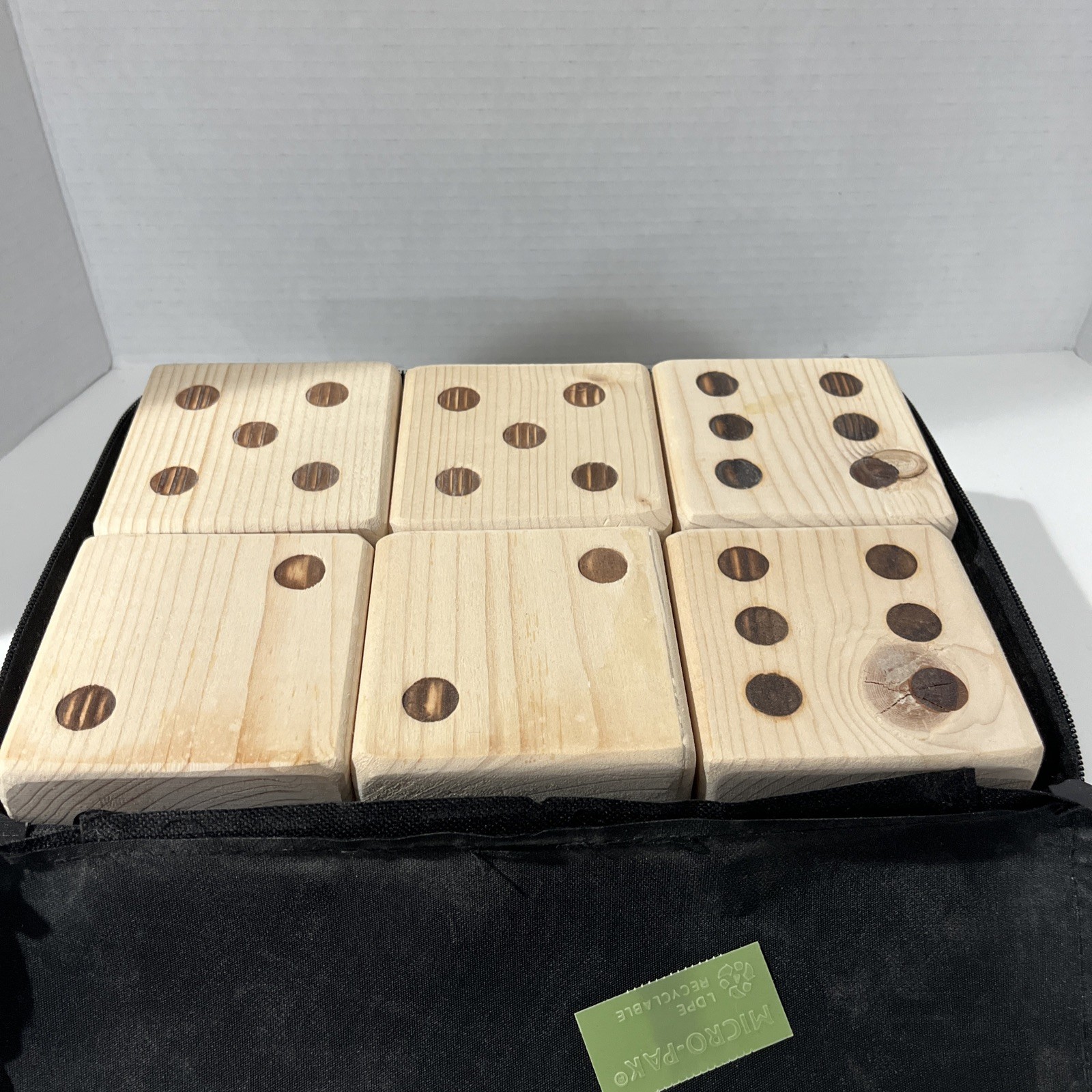 Hey! Play Giant Wooden Yard Dice used with bag