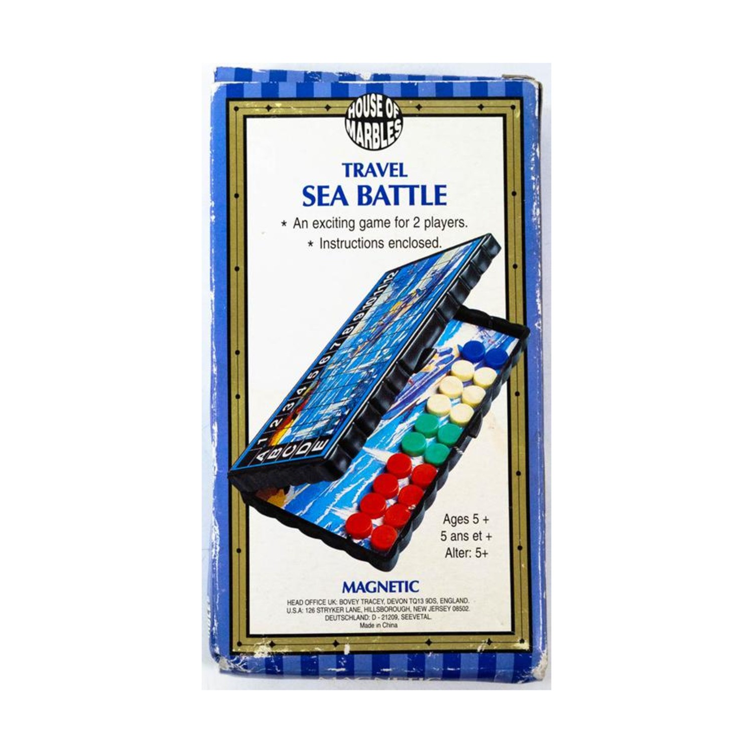 House of Marbles Board Games Travel Sea Battle Box VG/NM