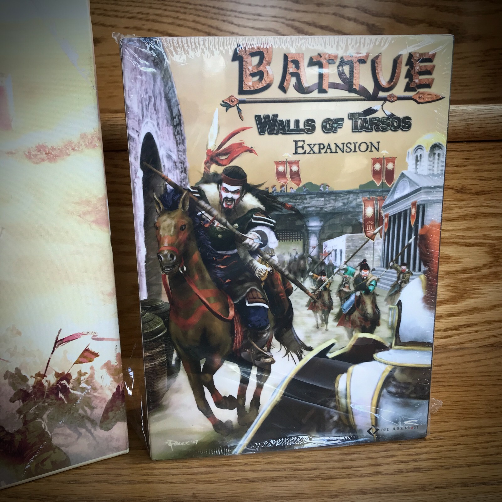 vtg 2007 BATTUE STORM OF THE HORSE LORDS BOARD GAME w/ WALLS OF TARSOS EXPANSION