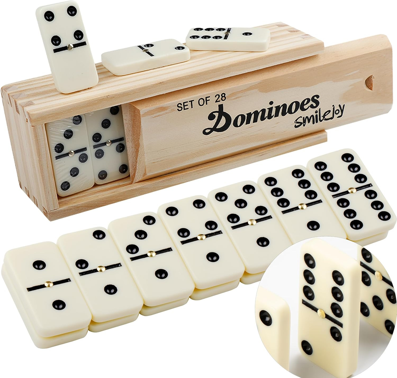 Dominoes Set for Adults, Domino Set for Classic Board Games, Double 6 Domino Gam