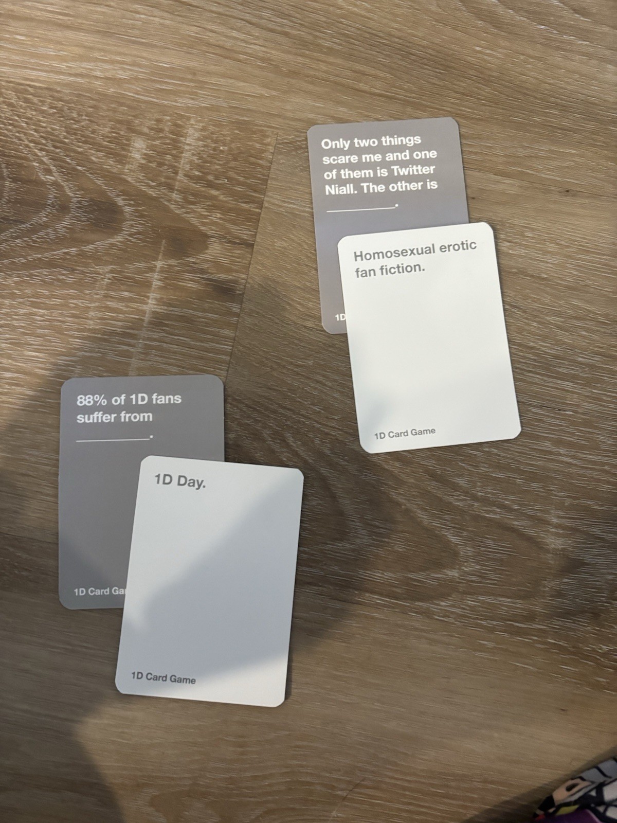 1D Card Game Music Theme Contemporary Card Game Set Cards against humanity style