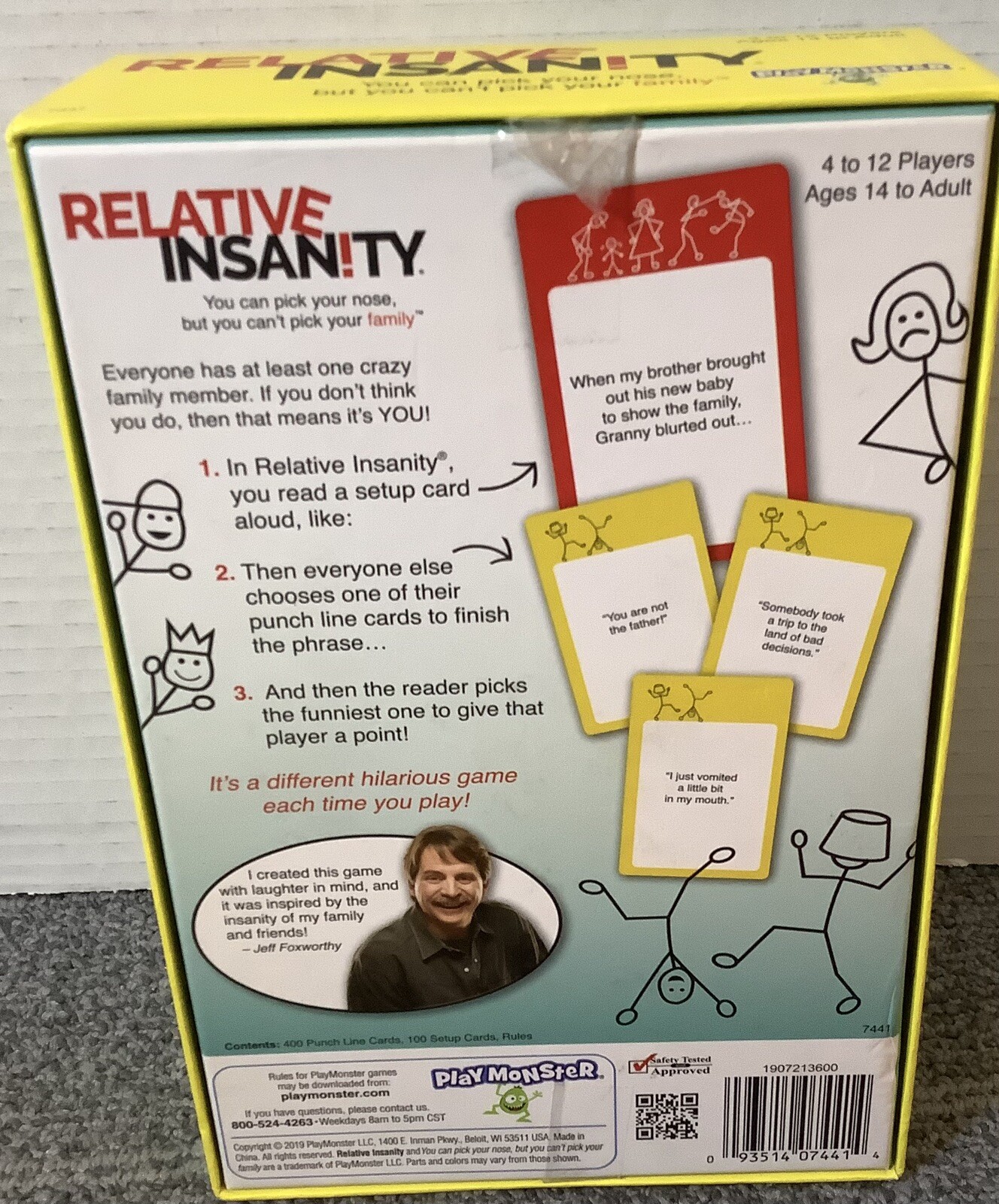 Relative Insanity Card Game, Jeff Fox worthy, Pre-Owned , 81 Red Cards,