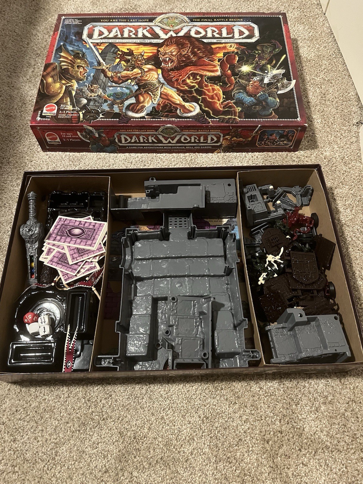 Vintage Dark World Adventure Board Game Mattel 100% Complete 1992 Great Shape!