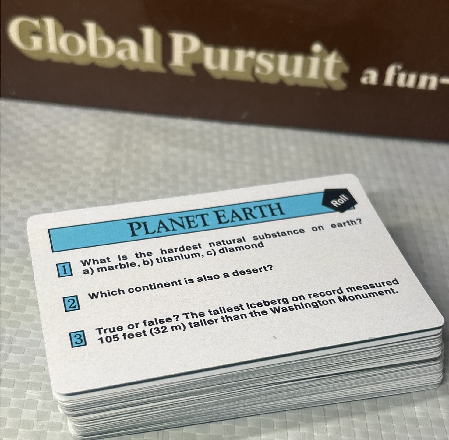 National Geographic Global Pursuit Planet Earth Blue Trivia Cards 1987